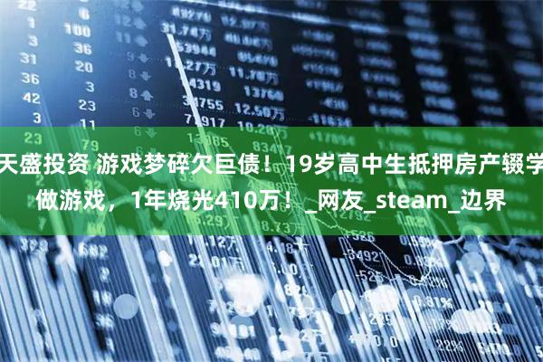 天盛投资 游戏梦碎欠巨债！19岁高中生抵押房产辍学做游戏，1年烧光410万！_网友_steam_边界