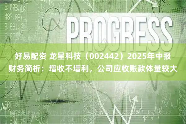 好易配资 龙星科技（002442）2025年中报财务简析：增收不增利，公司应收账款体量较大