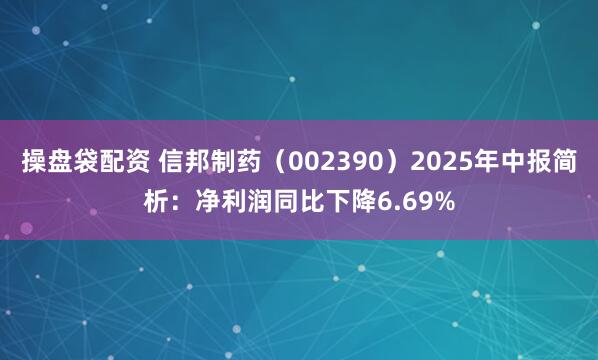 操盘袋配资 信邦制药（002390）2025年中报简析：净利润同比下降6.69%
